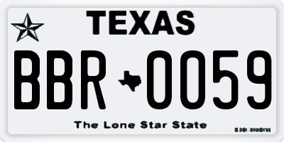 TX license plate BBR0059