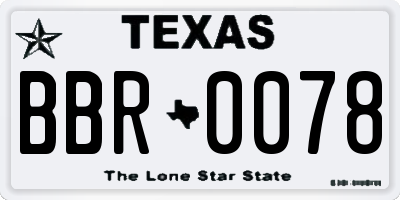 TX license plate BBR0078
