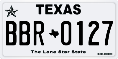 TX license plate BBR0127