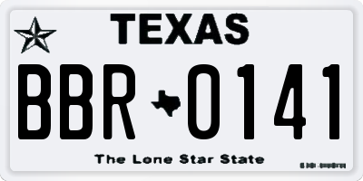 TX license plate BBR0141