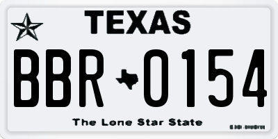 TX license plate BBR0154