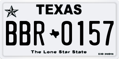 TX license plate BBR0157