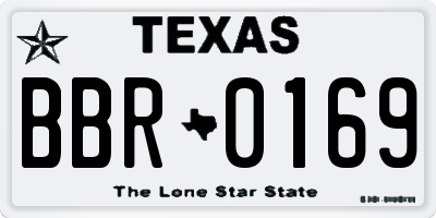 TX license plate BBR0169