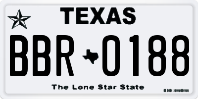 TX license plate BBR0188