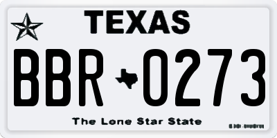 TX license plate BBR0273