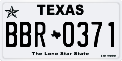 TX license plate BBR0371