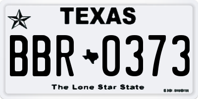 TX license plate BBR0373