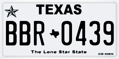 TX license plate BBR0439