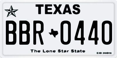 TX license plate BBR0440
