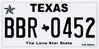 TX license plate BBR0452