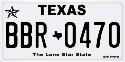 TX license plate BBR0470