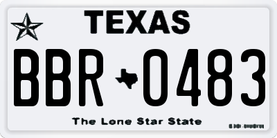 TX license plate BBR0483