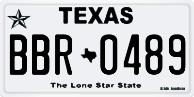 TX license plate BBR0489