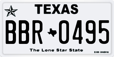 TX license plate BBR0495