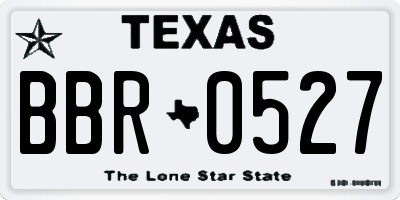 TX license plate BBR0527