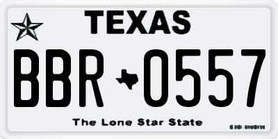 TX license plate BBR0557