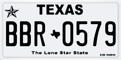 TX license plate BBR0579