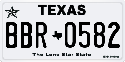 TX license plate BBR0582