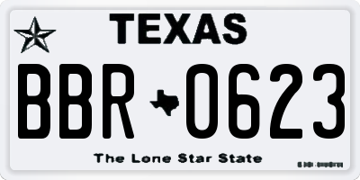 TX license plate BBR0623