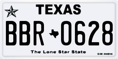 TX license plate BBR0628