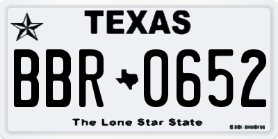 TX license plate BBR0652