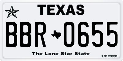 TX license plate BBR0655