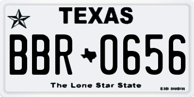 TX license plate BBR0656