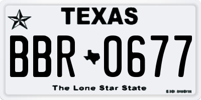 TX license plate BBR0677
