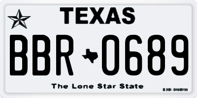 TX license plate BBR0689