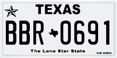 TX license plate BBR0691
