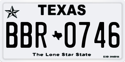 TX license plate BBR0746