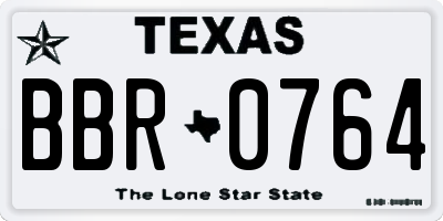 TX license plate BBR0764