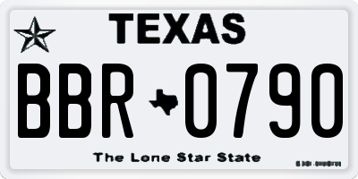 TX license plate BBR0790