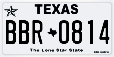 TX license plate BBR0814