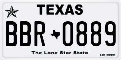 TX license plate BBR0889