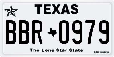 TX license plate BBR0979