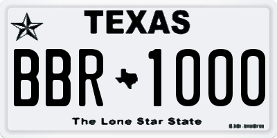 TX license plate BBR1000
