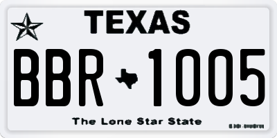 TX license plate BBR1005