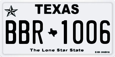 TX license plate BBR1006