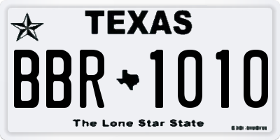 TX license plate BBR1010