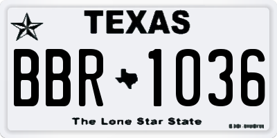 TX license plate BBR1036