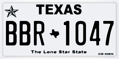 TX license plate BBR1047