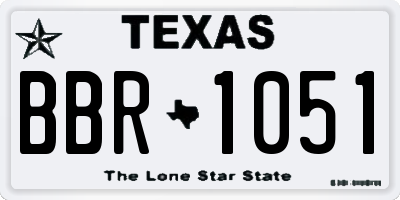 TX license plate BBR1051