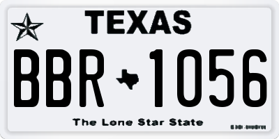 TX license plate BBR1056