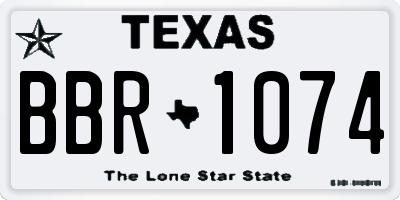 TX license plate BBR1074