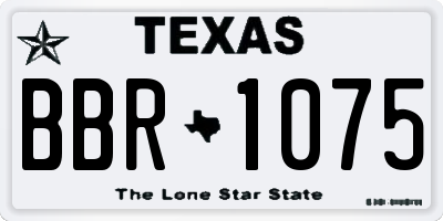 TX license plate BBR1075