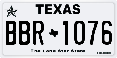 TX license plate BBR1076