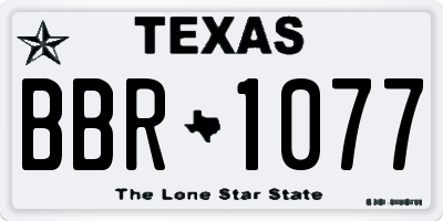 TX license plate BBR1077