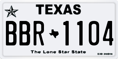 TX license plate BBR1104