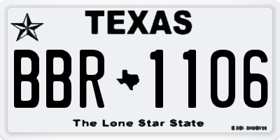 TX license plate BBR1106